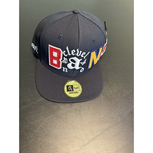 Brand About Nothing Baseball Cap Hat Adjustable Cleveland Navy Flat Bill New - Picture 2 of 9